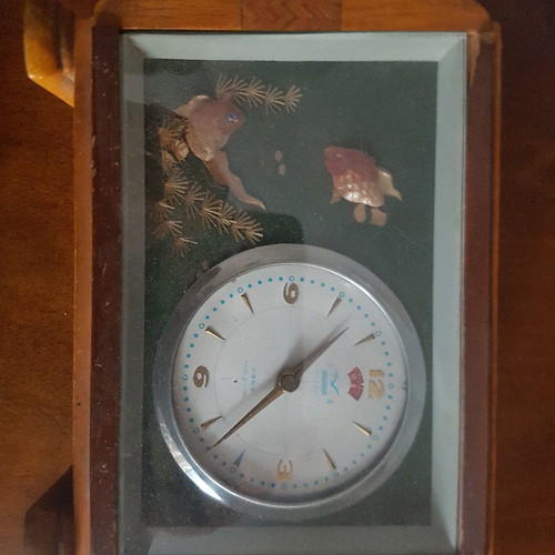 Old table clock used, antique, decorative