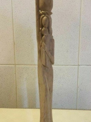 Small sculpture used soapstone motif mother with child