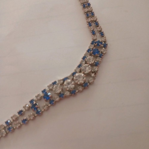 Venetian bracelet like new with white and blue crystals