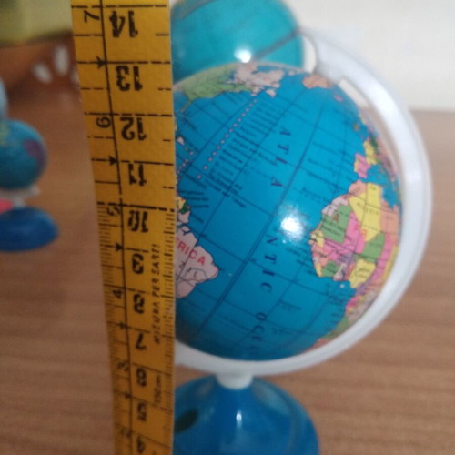 Globes used, set of 5 pieces for children's desk
