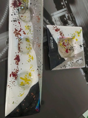 Χειροποίητο σετ διακοσμητικών από χυτό γυαλί Iris Glass καινούργιο