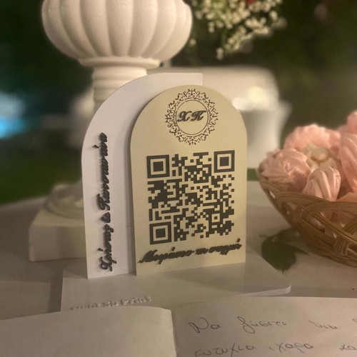 QR Stand Wedding premium personalized 3D printed base