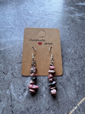 Handmade silver earrings with shells and colorful pieces