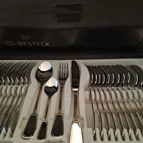 Solingen Rostfrei 18/10 Steel Cutlery Set with 24K Gold Details new