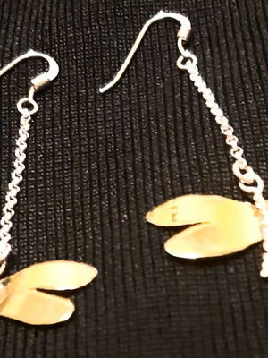 Dragonfly earrings silver 925 with copper, handmade