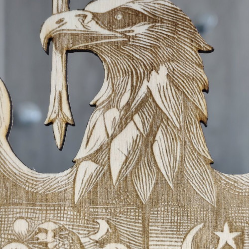 Romanian Coat of Arms Wooden Laser Engraved Decorative Stand new