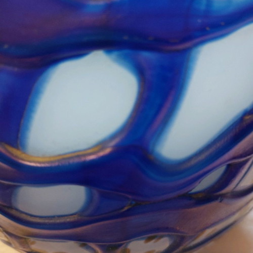 French Soufflé Vase handmade used, antique 1910
