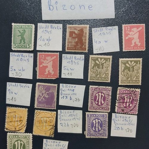 Germany stamp lot used, Bizone (1945-1948) and Berlin (1948-1955)