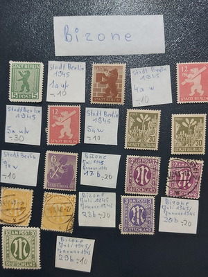 Germany stamp lot used, Bizone (1945-1948) and Berlin (1948-1955)