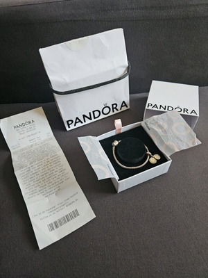 Βραχιόλι Pandora από ασήμι με charms καρδιά και αδερφή σαν καινούργιο