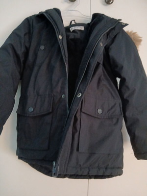 Jacket used with broken zipper, black, size 140 cm, age 9
