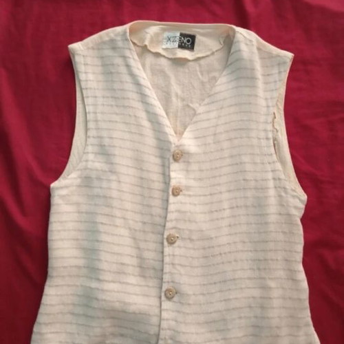 Beige striped vest, summer lightweight, size M