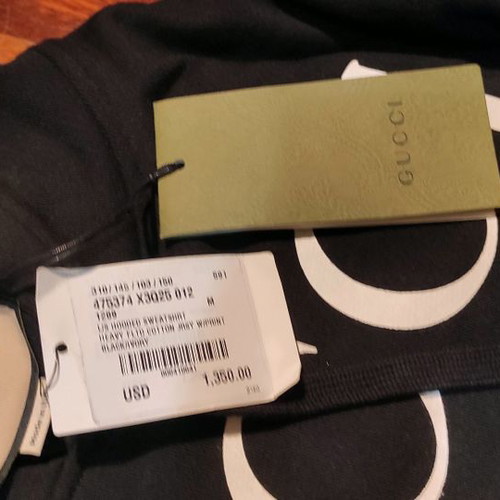 Gucci Interlocking G hoodie sweatshirt new, medium size, black cotton