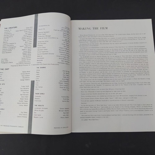 West Side Story Musical Film Brochure used 1961