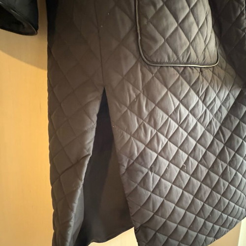 H&M quilted long jacket like new, size Large, black