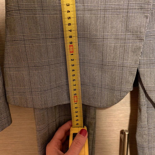 Zara women's gray checkered suit like new, size M