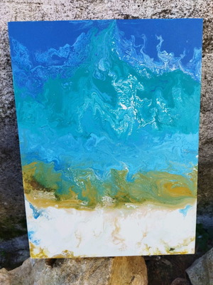 Painting "Thasos" acrylic 30x40cm new