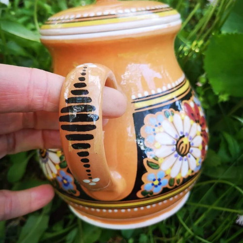 Czech ceramic jug new, handmade KERALIT