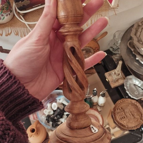 Handmade wooden candlestick like new