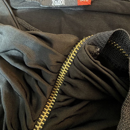 Toi&Moi black strapless top with gold zipper, size S, like new