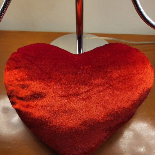 Velvet red heart Kiss new decorative pillow