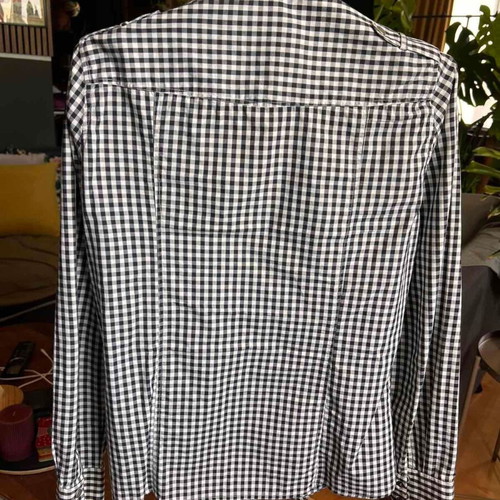 Barbour International women's black and white gingham shirt, size M
