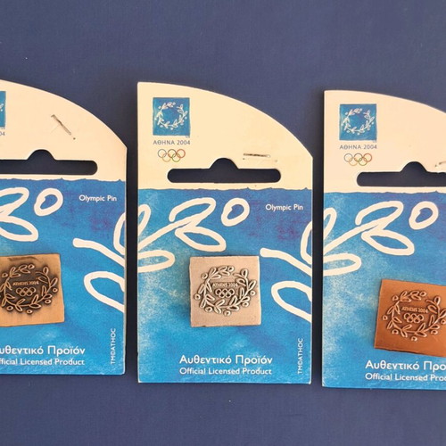 Athens 2004 Olympic Games pins set of 3 pieces new