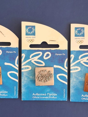 Athens 2004 Olympic Games pins set of 3 pieces new