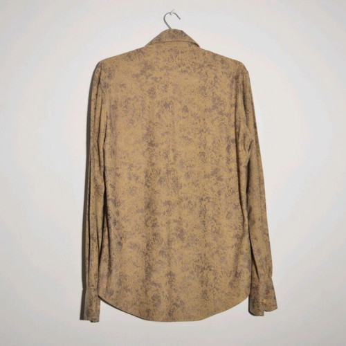 Beige shirt with gray patterns used, thick fabric, size L