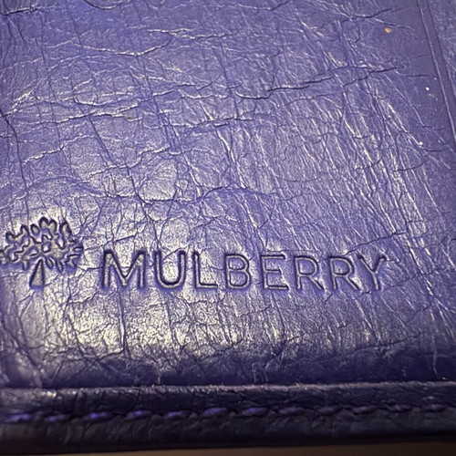 Mulberry wallet used, leather, purple