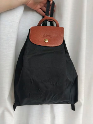 Τσάντα πλάτης Longchamp σαν καινούργια, μαύρο και καφέ