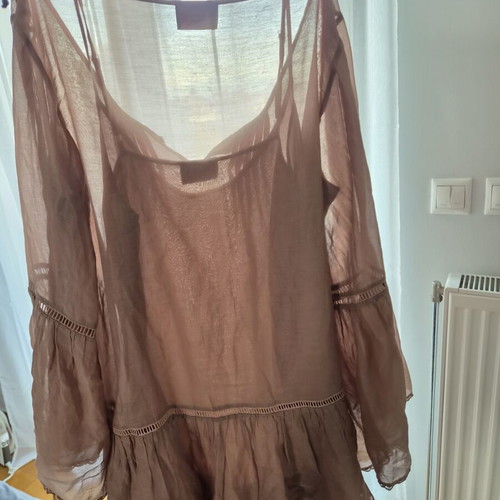 Manolo double dress one size beige and brown like new