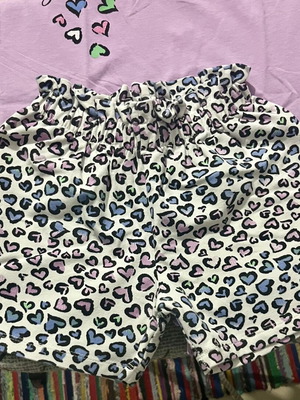 Trax summer set for girls with heart print top and animal print shorts