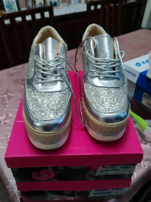 Platform shoes size 39 silver like new