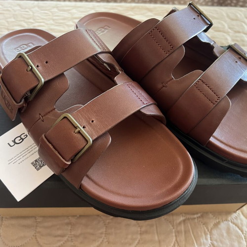Ugg leather men's sandals size 44, brown