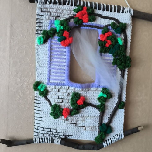 Window to Happiness Crochet Wall Decor New
