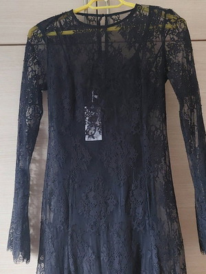MNG black maxi lace dress new size Small
