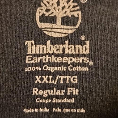 Timberland men's t-shirt used, dark blue, size XXL with print