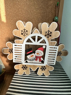 Christmas wooden decorative candle holder for tealight used
