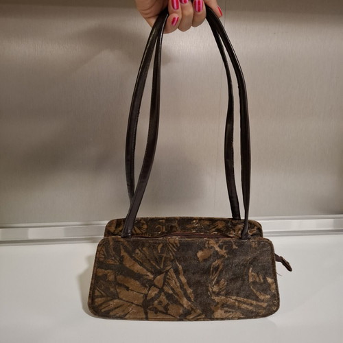 Vintage Jianni Lesal shoulder bag used, velvet style, black and brown
