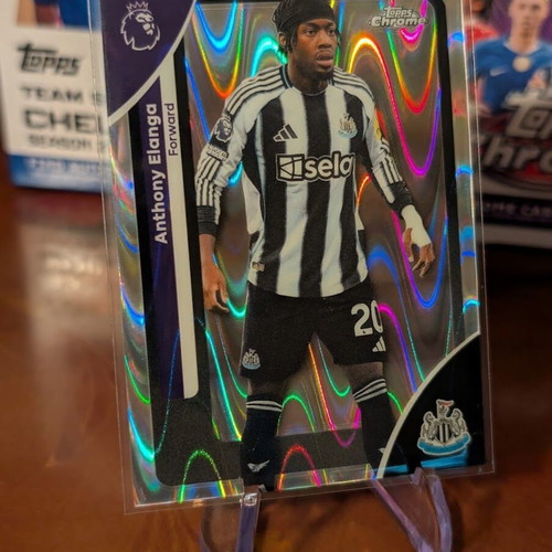 2025-26 Topps Chrome Premier League Anthony Elanga RayWave Refractor card like new
