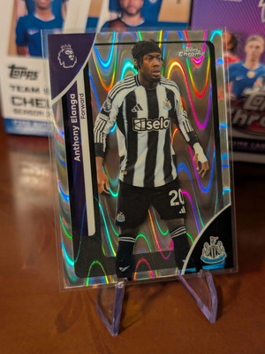 2025-26 Topps Chrome Premier League Anthony Elanga RayWave Refractor card like new