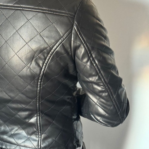 Faux leather jacket new, size Medium, black, slim fit