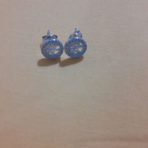 Stud earrings with tree of life new, silver