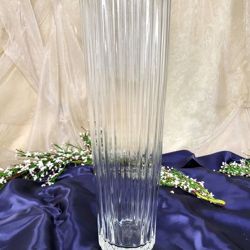 Crystal floor vase 60cm like new, vintage minimal design