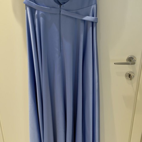 Carmen dress for events baby blue size M thick satin strapless elegant like new