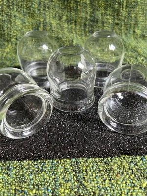 Set of 5 traditional glass cupping jars like new