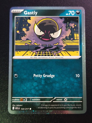 Pokemon Gastly xASC 123 Cosmo Holo card new from Ascended Heroes: Additionals 2026