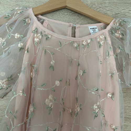 Girls' dress 6 years new, A-line, beige and pink