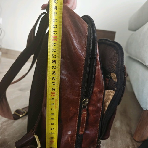 Authentic brown leather backpack new from Spain
